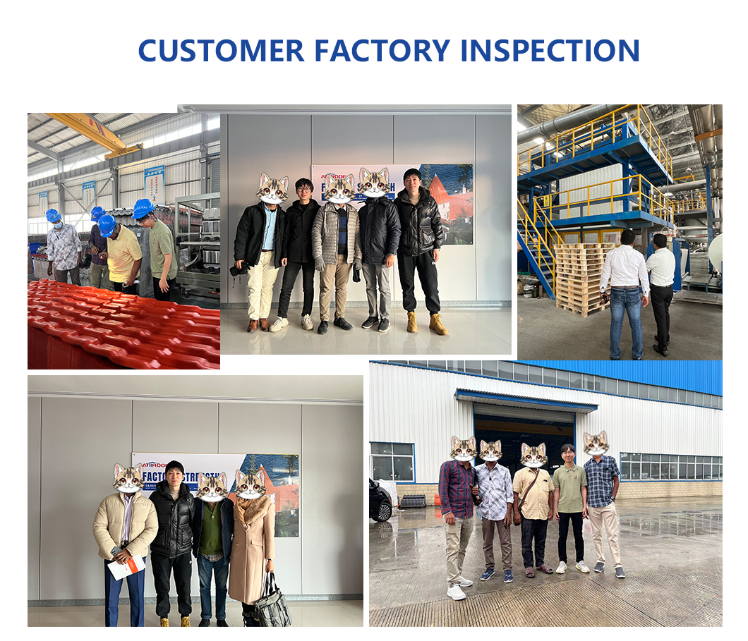 Upvc roof sheet cooperation customer factory inspection