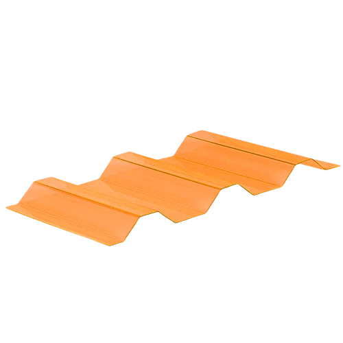 Transparent Corrugated Polycarbonate Roof Tile-orange