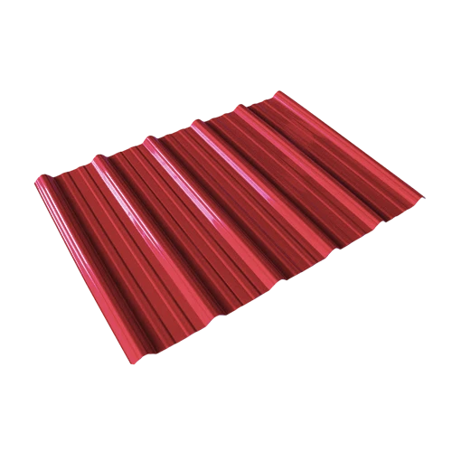 Maroon Red Trapezoid PVC Roof Sheet