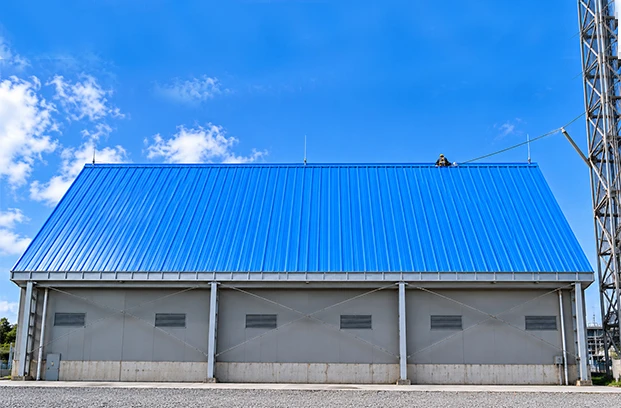 Actual installation result of T1070 PVC roof sheet
