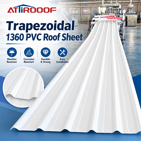 Trapezoidal 1360 PVC Roof Sheet for Industrial & Commercial Roofing