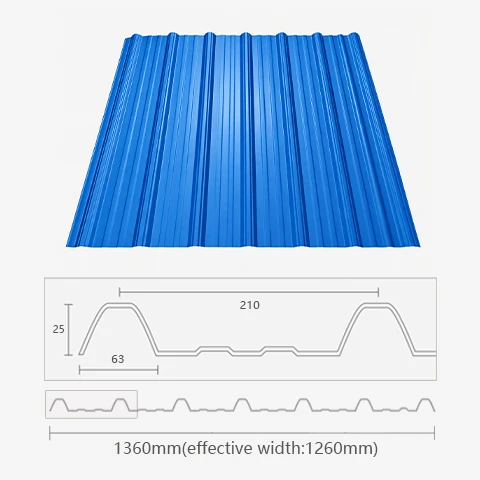 Trapezoidal 1360 PVC Roof Sheet for Industrial & Commercial Roofing